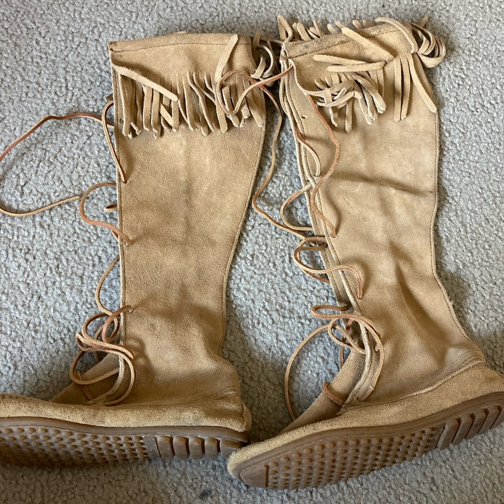 Minnetonka Front Lace Knee High Boot
